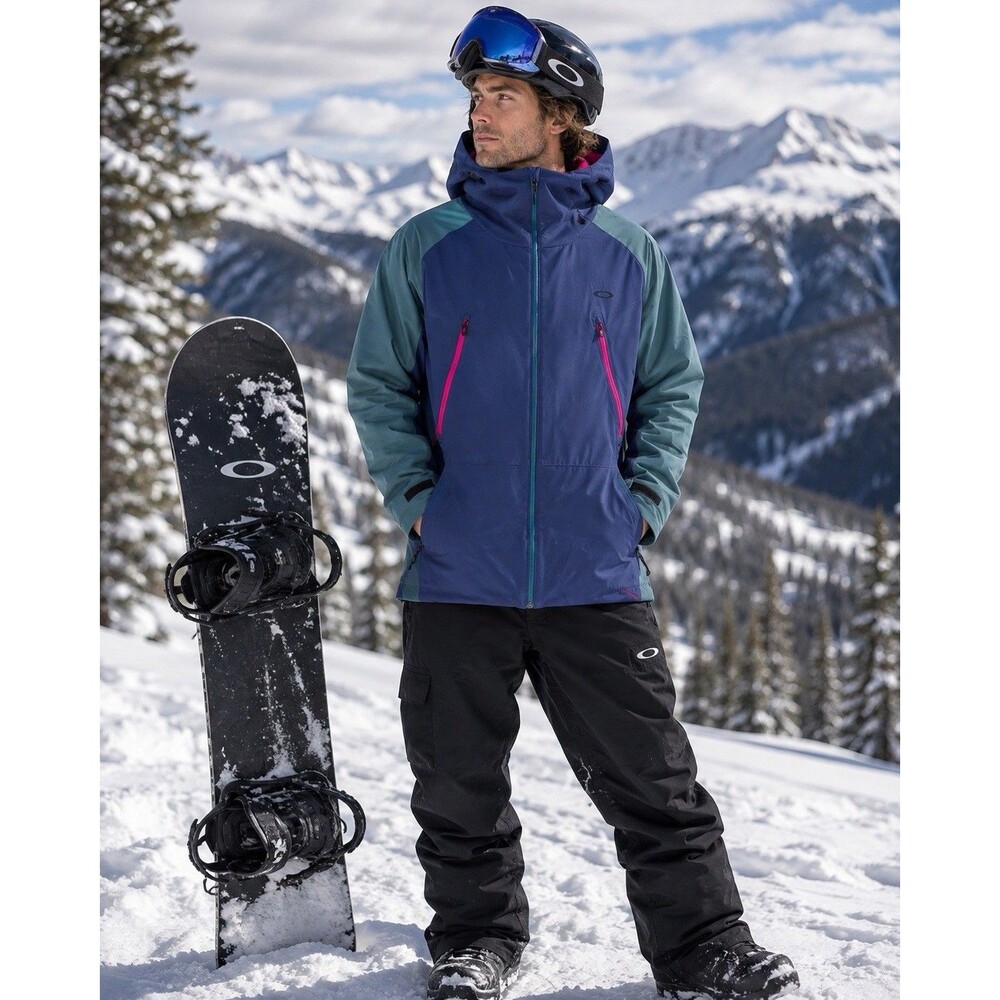 Oakley Silver Fox Soft Shell 3L 10K Jacket Size 2XL Poseidon Blue Ski Snowboard